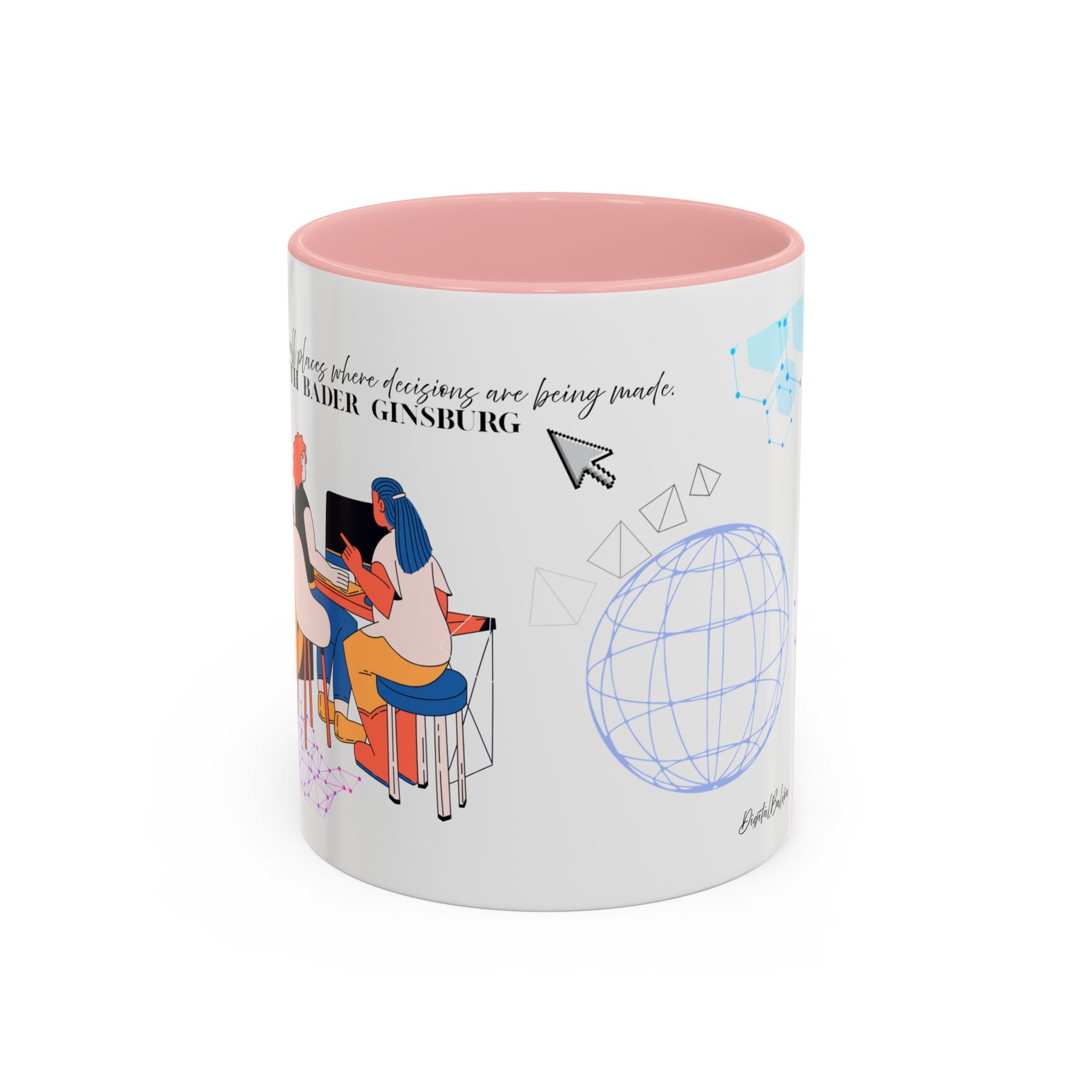 Accent Coffee Mug — 'Designs Are Being Made' Tech & Creative Team Illustration