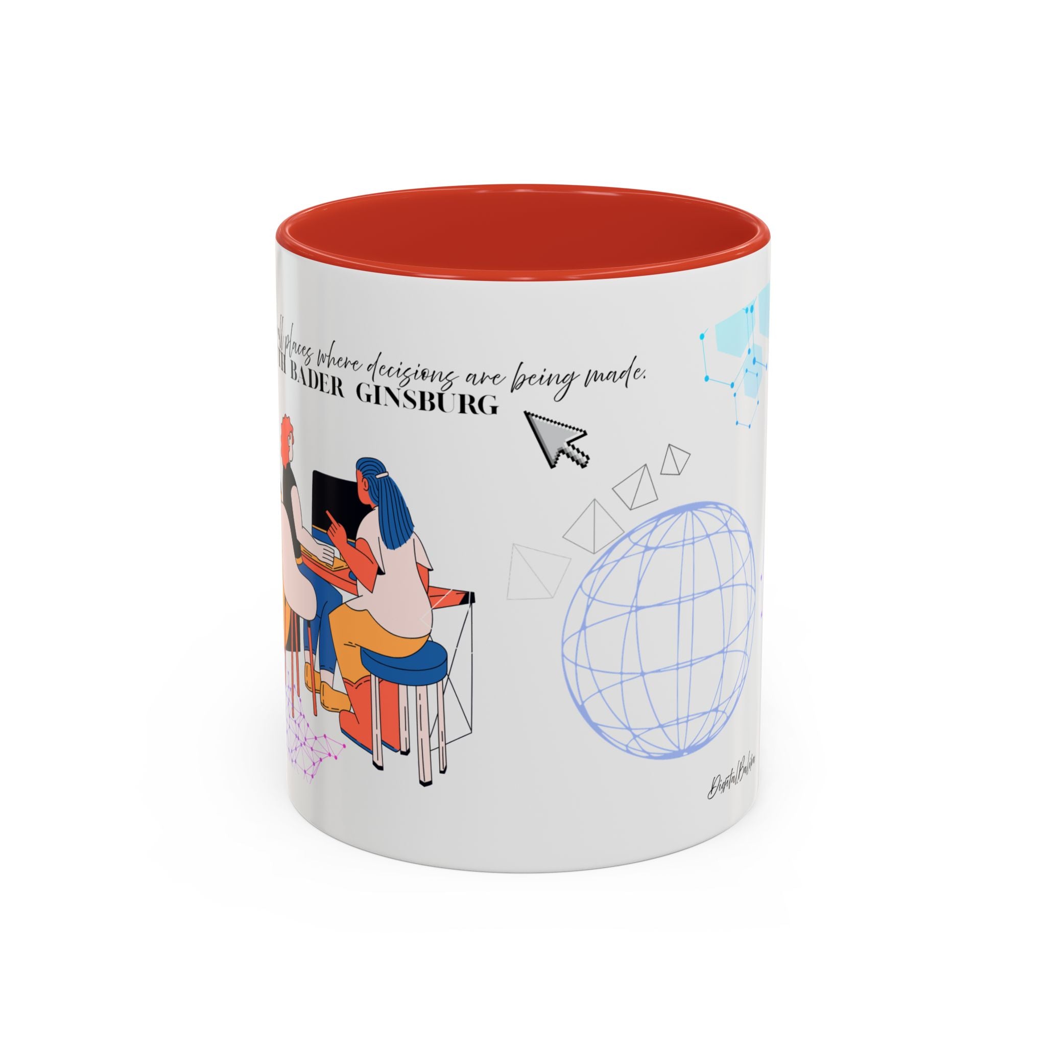 Accent Coffee Mug — 'Designs Are Being Made' Tech & Creative Team Illustration