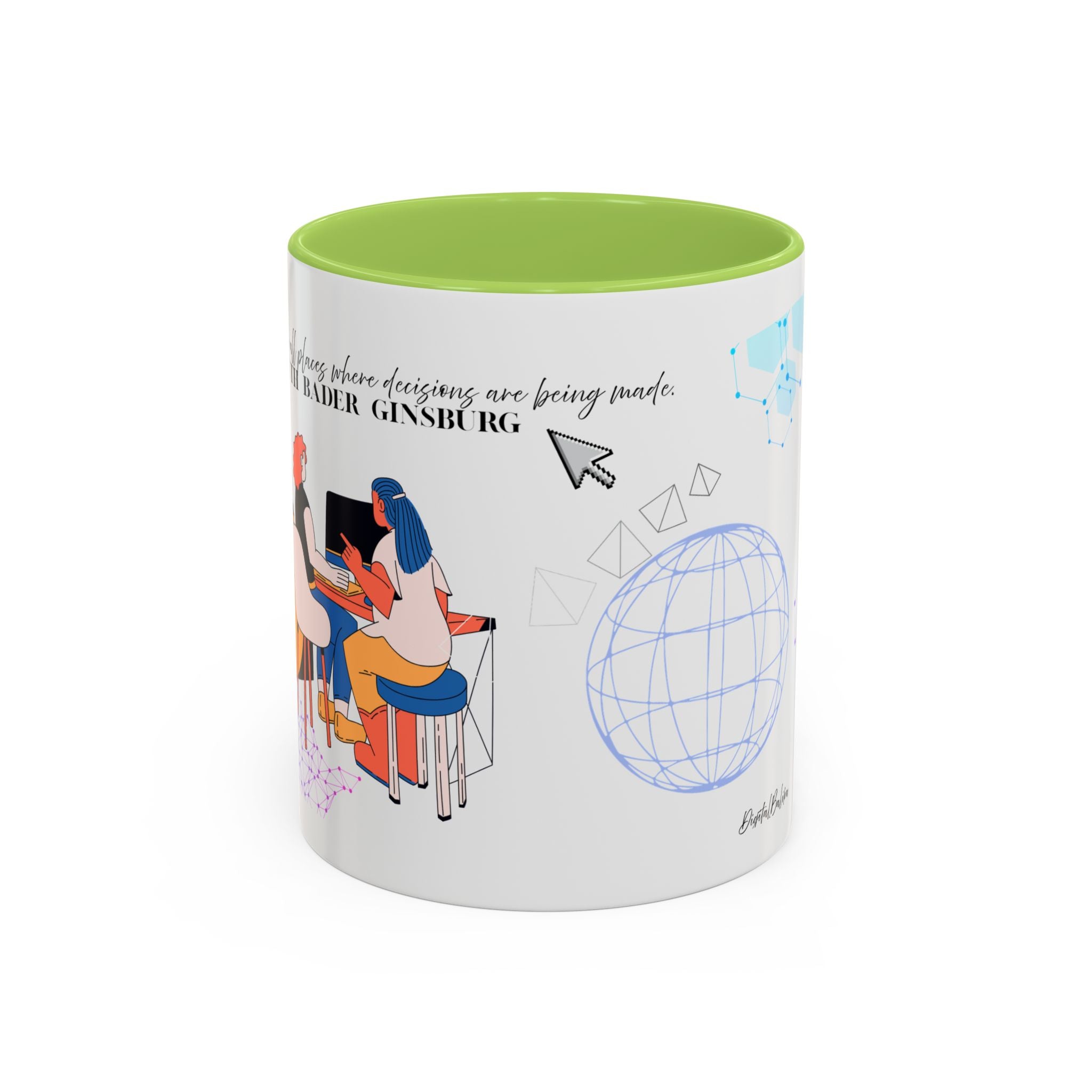 Accent Coffee Mug — 'Designs Are Being Made' Tech & Creative Team Illustration